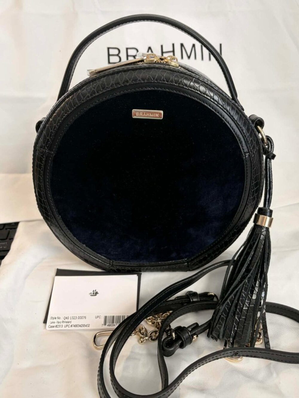 BRAHMIN LANE - Navy Rhineland (Velvet) RARE
